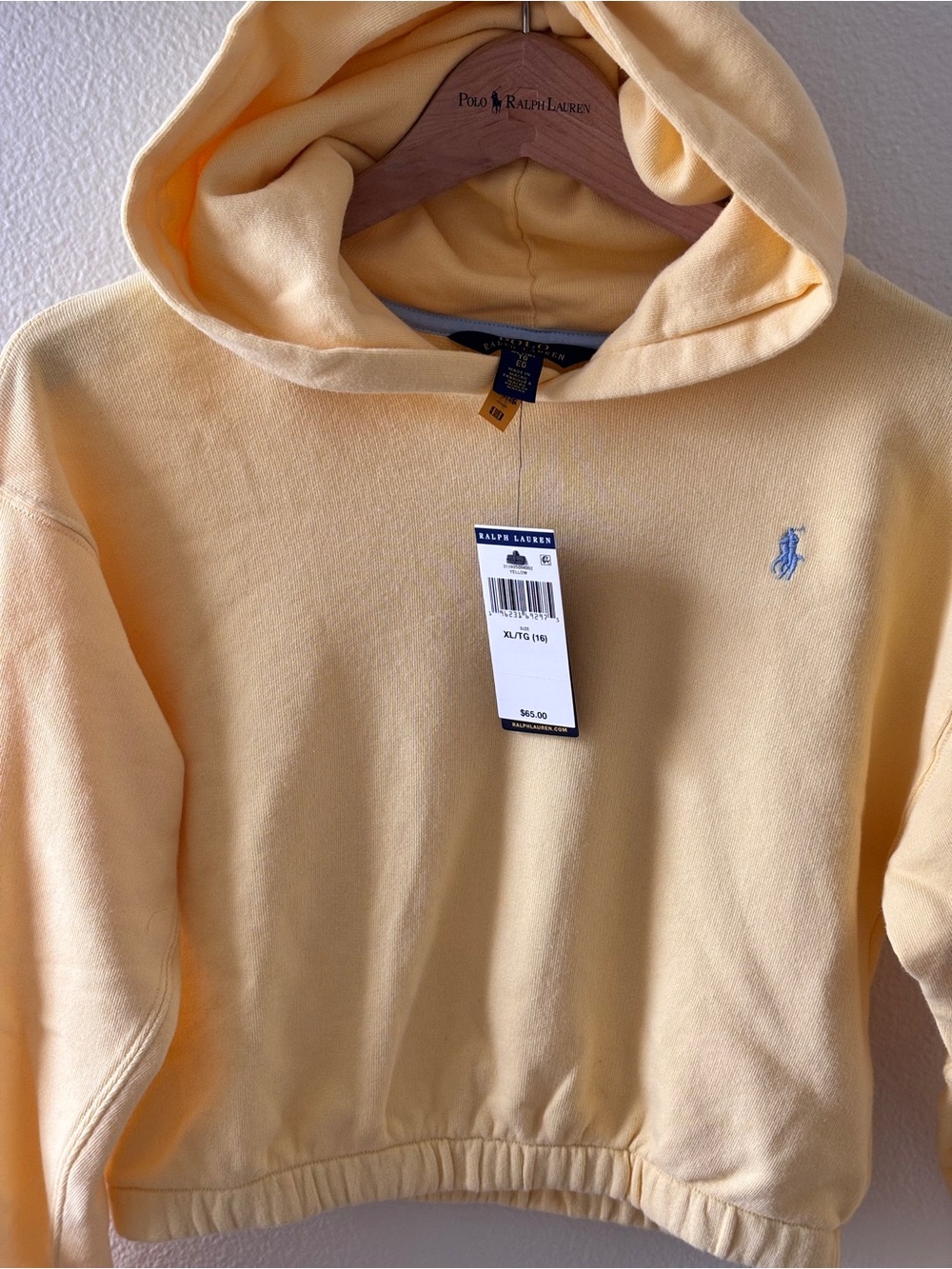 Polo by Ralph Lauren Kids Cropped Hoodie with Blue Pony Embroidery